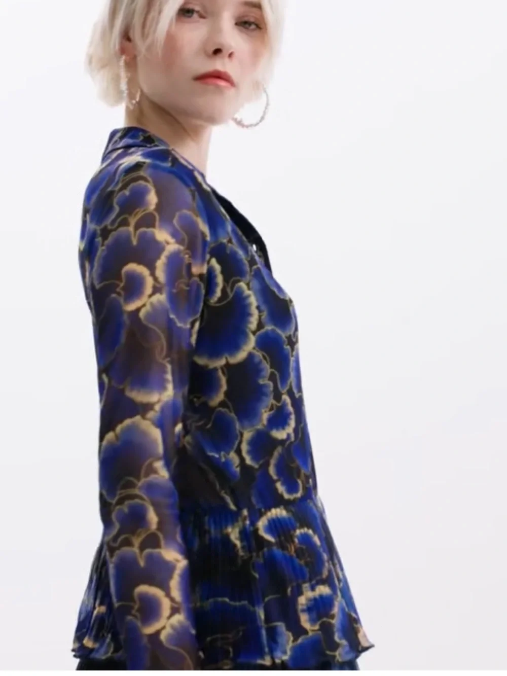 Desigual Blue Floral Tiered Mini Dress - Picture 11 of 11